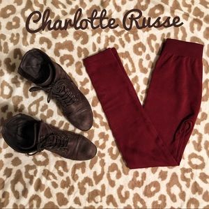 thick maroon leggings!